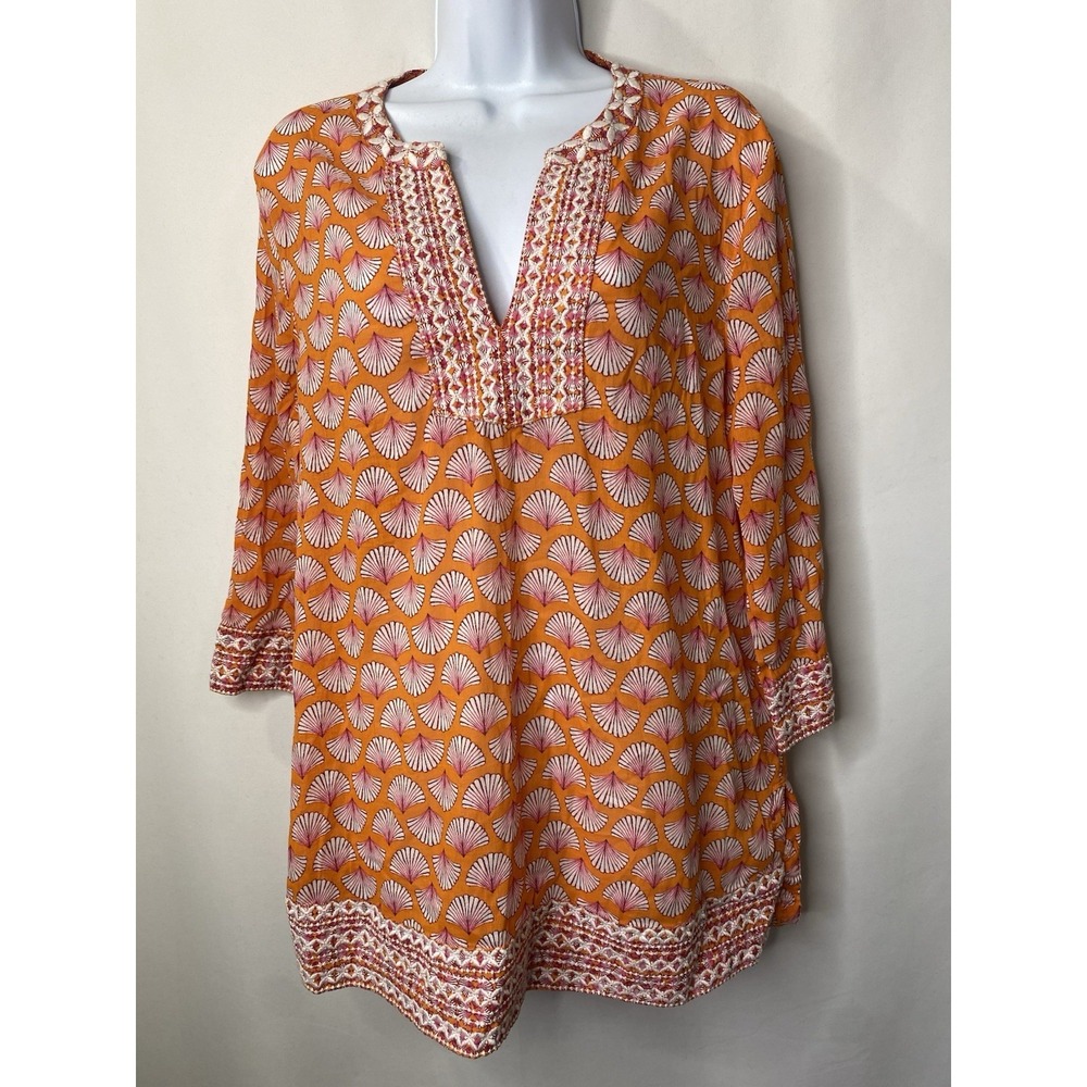 Sigrid Olsen Womens Tunic Shirt Size Medium Hippie Fall Festival‎ Peasant Boho